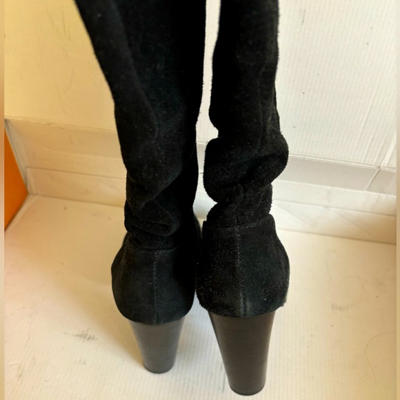Aldo Knee length black velvet hooker Boots - Picture 14 of 16